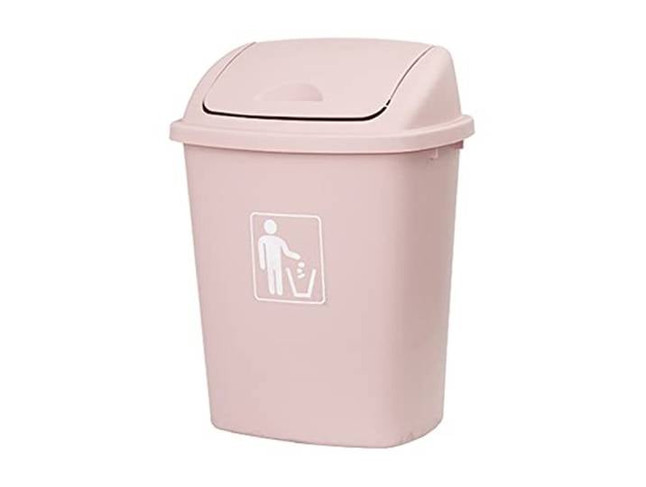 9bbhfJw4R Haushaltsmülleimer Große Schaukelabdeckung for Mülleimer, Schulküche, Kantine(Light pink)