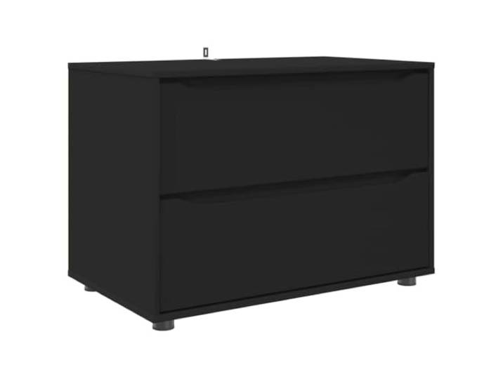 Favemtsl Aufbewahrungsschrank Schwarz 80 x 48 x 57 cm Beistellschrank Kompakte Kommode aus Holzwerkstoff mit Schubladen für Schlafzimmer und Wohnzimmer. Flexibel höhenverstellbar und stabil.