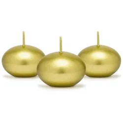Partydeco, Kerzen, Floating candle disc, metallic, gold, 4cm (1 pkt / 50 pc.) (50x)
