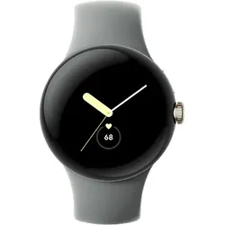GOOGLE Pixel Watch LTE Smartwatch Edelstahl Fluorkautschuk, 130–210 mm, Champagne Gold/Hazel