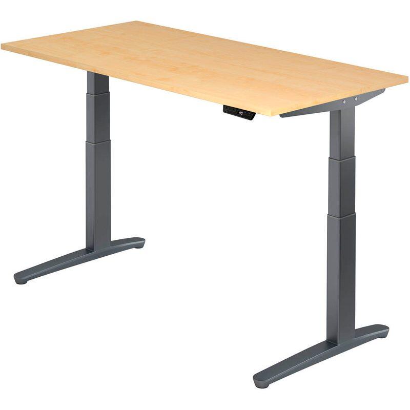 HAMMERBACHER VXBHM16/3/GG elektrisch höhenverstellbarer Schreibtisch 65,0 - 130,0 cm - elektrisch Ahorn / grafit