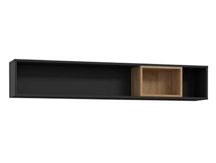 DEINE TANTE EMMA CERB01-M197 HIGH Rock Riviera Eiche Nb. / Schwarz Wandboard Wandregal Hängeregal ca. 150 cm