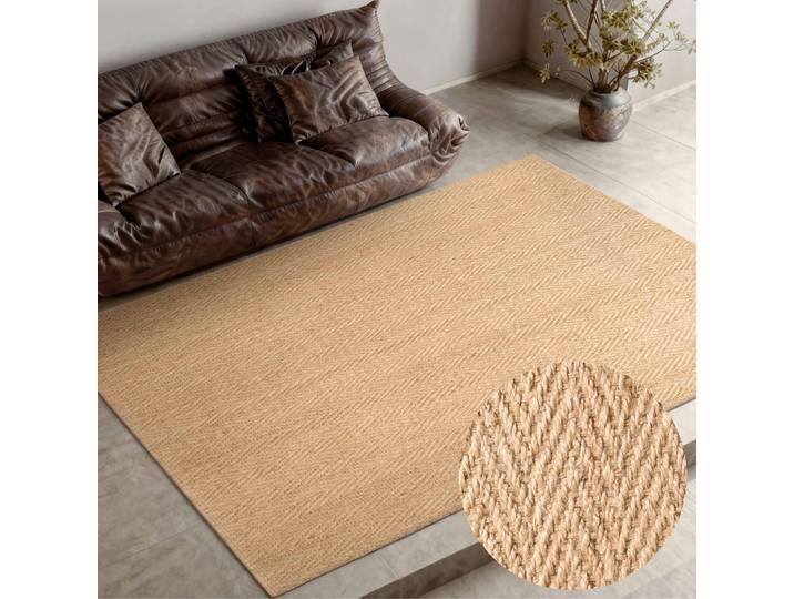 Teppich VILLEROY & BOCH Mirabelle , beige (natur, gold), B:200cm H:10mm L:300cm, Jute, Teppiche, Teppich, Jute, Natur, Wohnzimmer, Esszimmer, Schlafzimmer, Fischgrätendesign