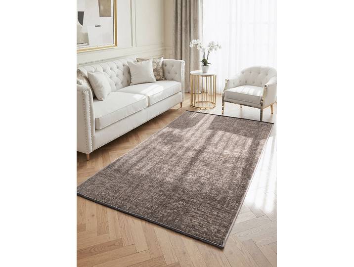 Tapis à mèches courtes Prisma Beige/Marron noix de coco 200 x 290cm Coton