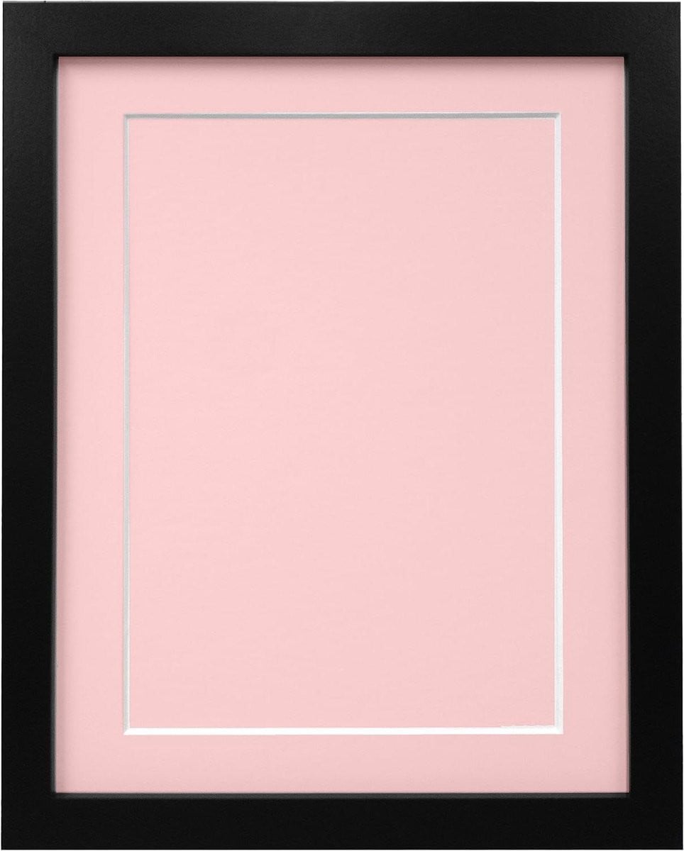 Zwarte Fotolijst Posterframe voor Wandmontage met Roze Mount, 24x20 Inch