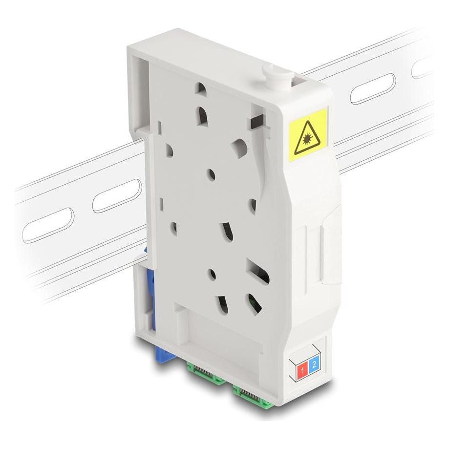 Delock LWL Anschlussdose für Hutschiene mit Spleisshalter (Spleissbox) (85935)