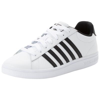 Sneaker K-SWISS "Court Tiebreak II", Herren, Gr. 46, Synthetik, schwarz-weiß (weiß, schwarz, weiß), Leder, Schuhe Sneaker
