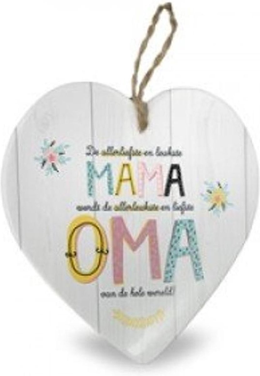 Miko Baby Collectie Stenen Hart Mama wordt Oma Ophangbaar Decoratie