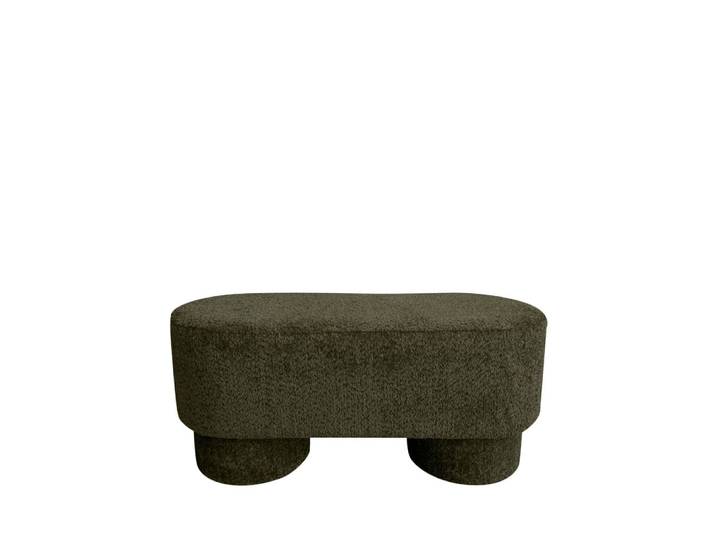 Banc arrondie en tissu bouclette l92cm - vert kaki