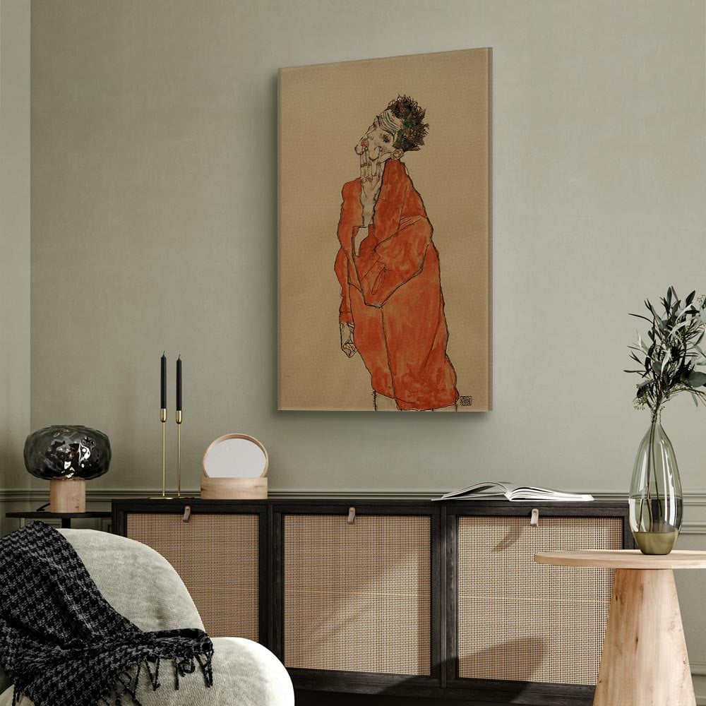 home24 Canvas afbeelding Self-Portrait beige, 60 x 90 cm