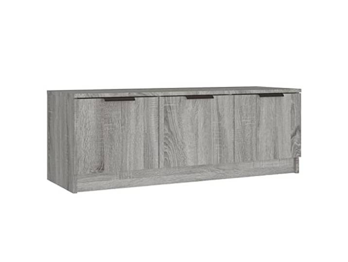 hliofuir TV-Schrank Grau Sonoma 102x35x36,5 cm Lowboard Holzwerkstoff Kompakte TV-Bank fürs Wohnzimmer mit flexibler Tür und geschlossenen Fächern gegen Staub.