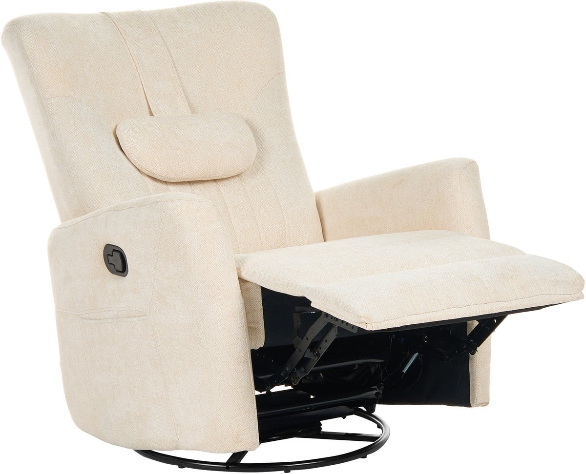 Beliani Relaxfauteuil REA - Lichtbeige - Chenille