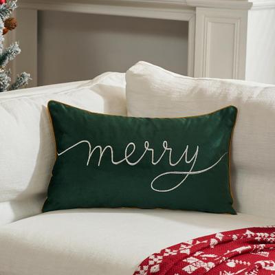 Snug & Styled Christmas Snowflake Decorative Pillow Cover 30 X 50cm Soft Holiday Cushion Case green