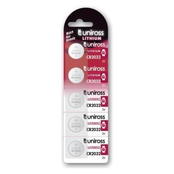 Uniross Lithium Button CR2032 3V - SP5 (5 Stk., CR2032) (U5CR2032)