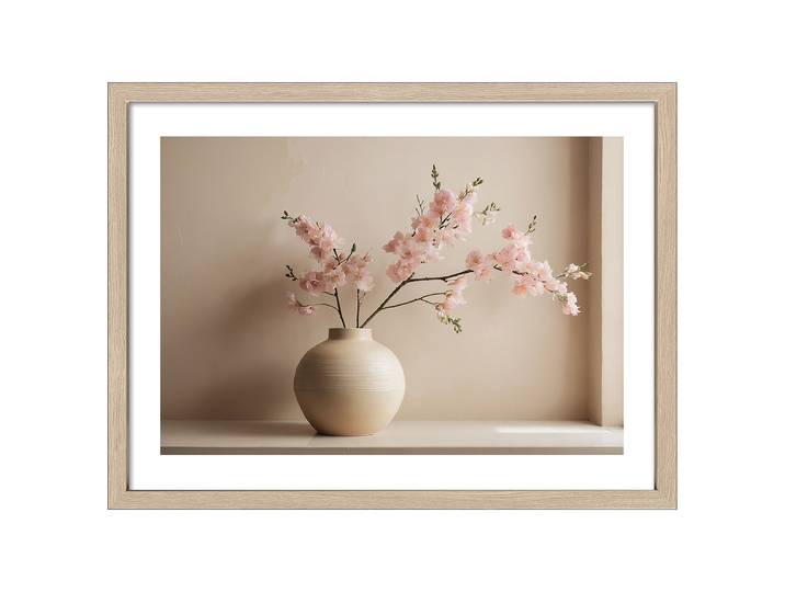Tableau Nature morte fenêtre I Verre : verre float Cadre : panneau de fibres de bois à densité moyenne MDF , pelliculé Rose foncé/Beige 33 x 43