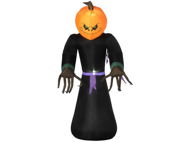 HALLOWEEN Dekoration Aufblasbar Selbstaufblasend Schreck Gespenst Kürbis mit LED