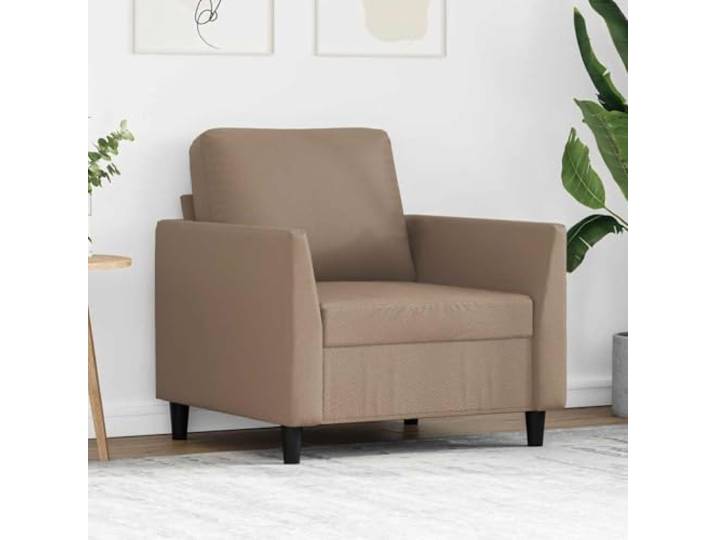 HEFZGDB Cappuccino-Brauner Sessel aus strapazierfähigem Kunstleder mit Metallgestell, bequem gepolsterte Sitzfläche und modernem Design für Wohnzimmer Entspannung
