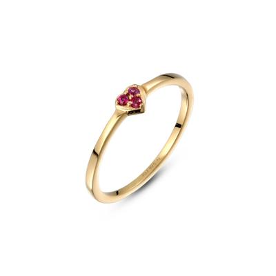 Elli "Ring Herz Synthetischer Rubin Pink 925 Sterling Silber"