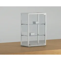 Glasvitrine Tischvitrine abschließbar Weiß JT-A46P