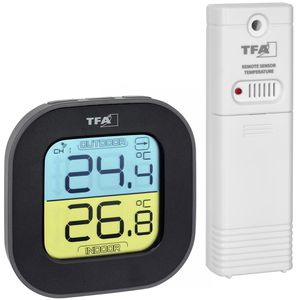 TFA Thermometer 30.3068.01, FUN, mit Farbdisplay, digital, -40 bis 60°C, 100m Funksensor, für innen & außen