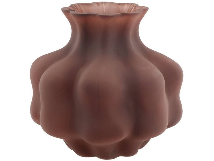 Tischvase GOODPRODUCT Vase , braun (dunkelbraun), H:19cm Ø:19cm, Glas, Vasen, Tischvase, mit matter Oberfläche