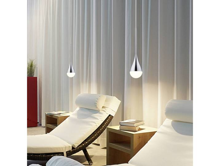 Helestra Hängeleuchte DUC, dimmbar, chrom / silber, für Badezimmer, Aluminium, Modern