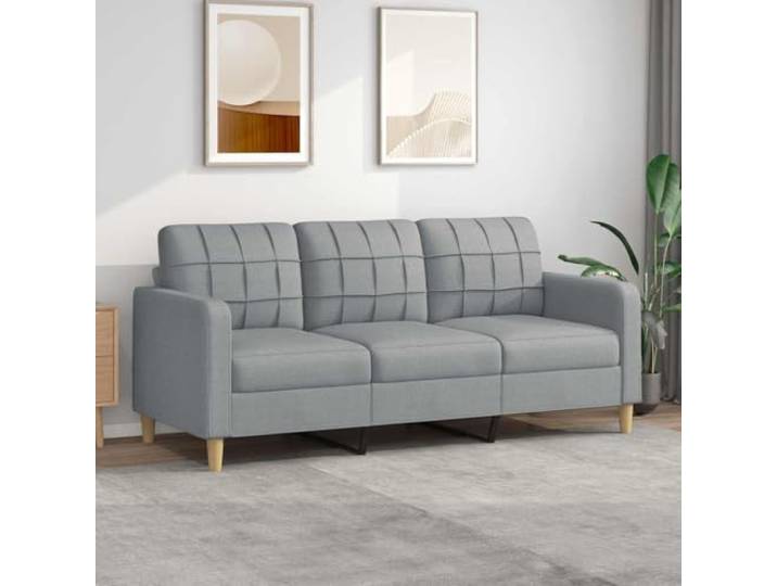 KFPOERTFGD 3-Sitzer-Sofa, Hellgrau, 180 cm Stoff, Metallgestell Wohnzimmer, Leseecke, Stabil & langlebig, Modernes Design