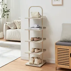 Schuhregal Poytya Stahl 119x34x32 cm Champagne [en.casa]