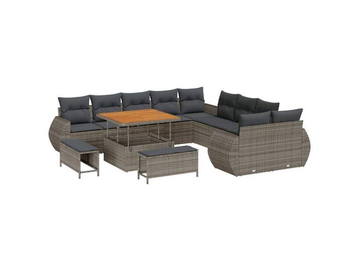 vidaXL Loungesofa Garten-Sofa-Set 13 stk. 13-Sitzanzahl Grau, 13 Teile