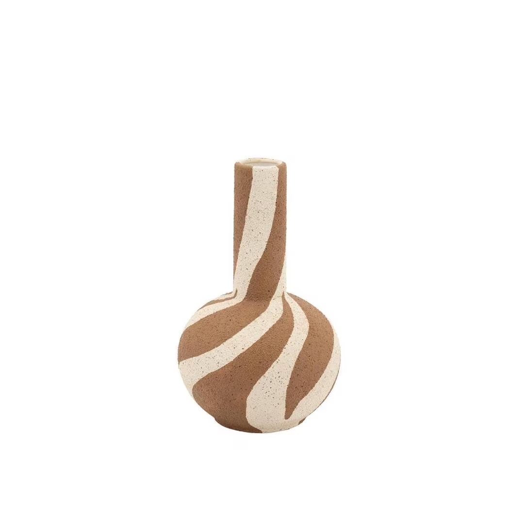 By-Boo Vaas Zaya 1 Aardewerk Bruin Hoogte: 29,5 cm