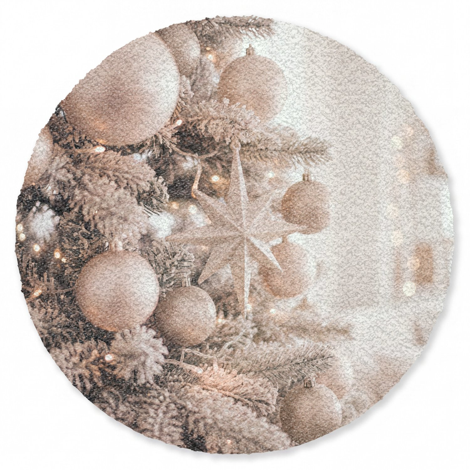 MuchoWow Ronde Deurmat Kerstboom - Goud - Diameter: 90 cm
