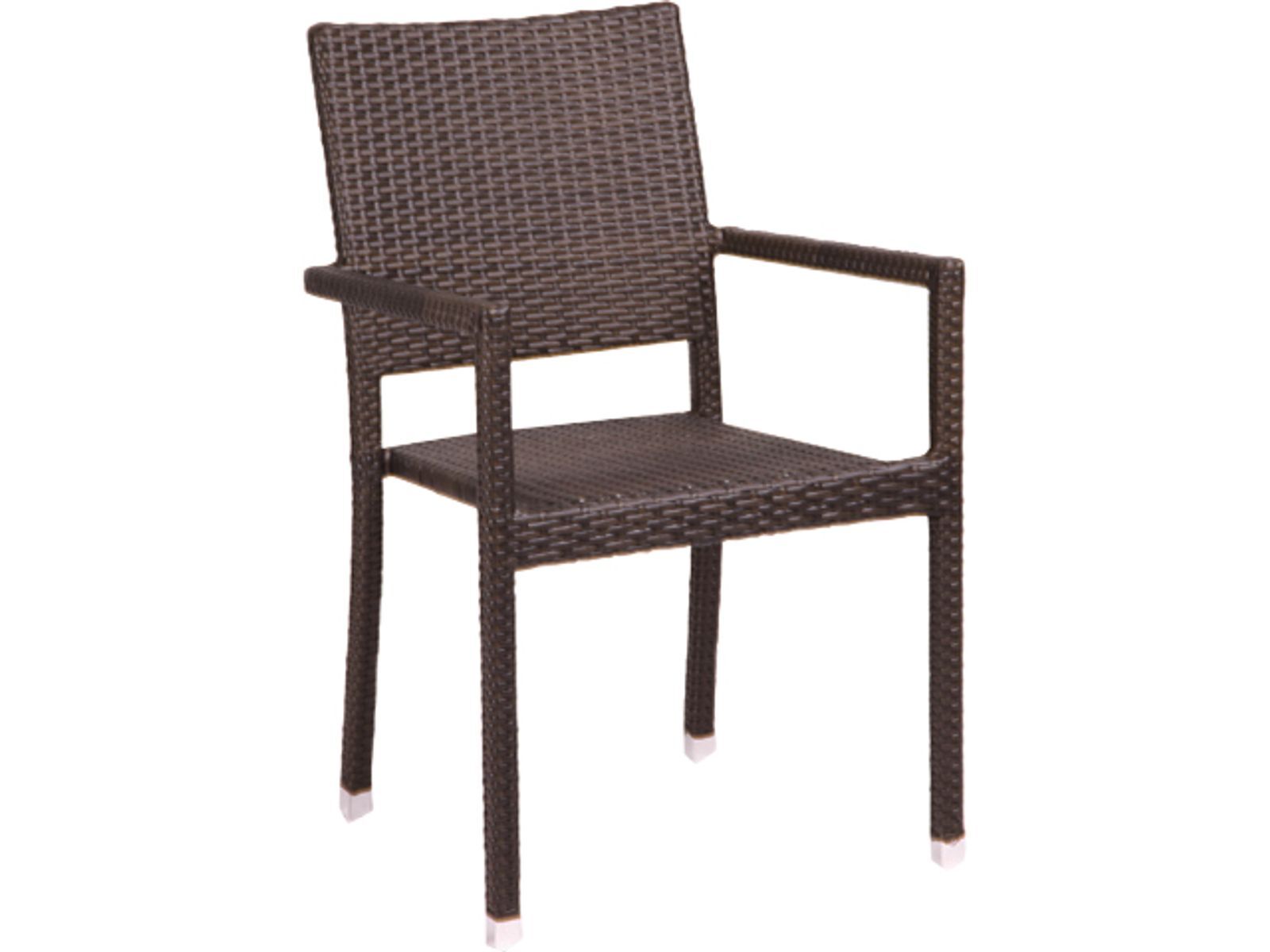 Garden Pleasure Stapelstuhl MALAGA, Aluminium, 4er Set, braun - leichtes Gewicht und gute Stabilität