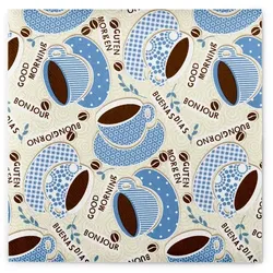Sovie HOME Serviette Kaffee Ole in Champagner-Blau aus Linclass® Airlaid 40 x 40 cm, 12 Stück - Kaffee Cafe Frühstück