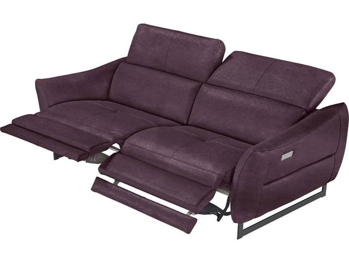 2,5-Sitzer EGOITALIANO Dafne, elegantes Designsofa mit hohem Sitzkomfort , lila (plum), B:208cm H:97cm T:108cm, Sofas, 2 5-Sitzer, mit und ohne elektrischer Relaxfunktion, Kopfteile manuell verstellbar