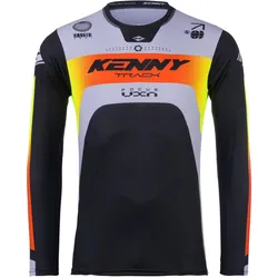 Kenny, Herren, Velotrikot, Track Focus (L), Rot, Schwarz, Gelb, Grau