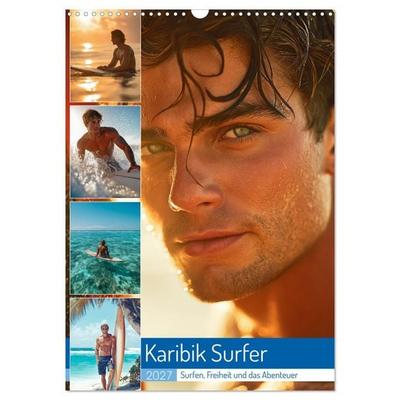Karibik Surfer (Wandkalender 2027 DIN A3 hoch), CALVENDO Monatskalender