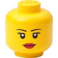 LEGO Storage Head "Girl", mini, Aufbewahrungsbox gelb