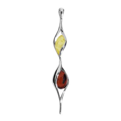 Kettenanhänger OSTSEE-SCHMUCK "Ostsee-Schmuck Anhänger Juna Anhänger Juna", weiß, Schmuckanhänger, Damen, 70x11mm, Silber 925 (Sterlingsilber), 4,3 g, Kettenanhänger