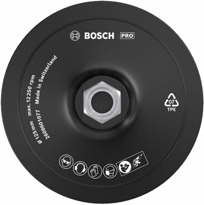 Plateau-support avec système de fixation auto-agrippant 125 mm BOSCH 12 500 tr/min (2608601077)