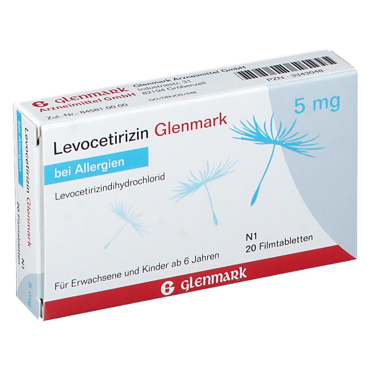 Levocetirizin Glenmark 5 mg Filmtabletten 20 St