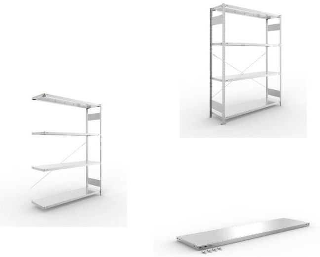 Set META-Regalbau GmbH& Co. KG S3 CLIP 200 AR 2000x1500x400 mm in verzinkt...