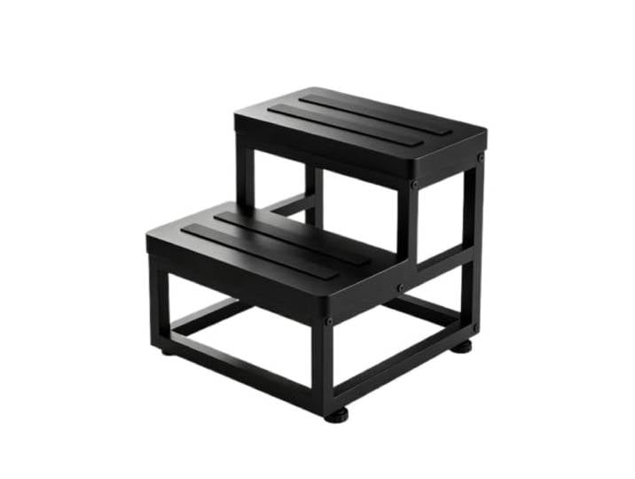 Luercher 2-Stufen-Tritthocker aus Holz, robuste Tritthocker Bett-Tritthocker for hohe Betten, rutschfest, 2 Nachttisch-Fußhocker mit einer Kapazität von 500 Pfund(Black)