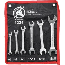 BGS DIY 1234 Satz Doppelmaulschlüssel SW 6 x 7 - 18 x 19mm metrisch warm geschmiedet 6 teilig
