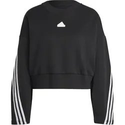 ADIDAS Damen Sweatshirt Future Icons 3-Streifen, Größe L in Schwarz Schwarz