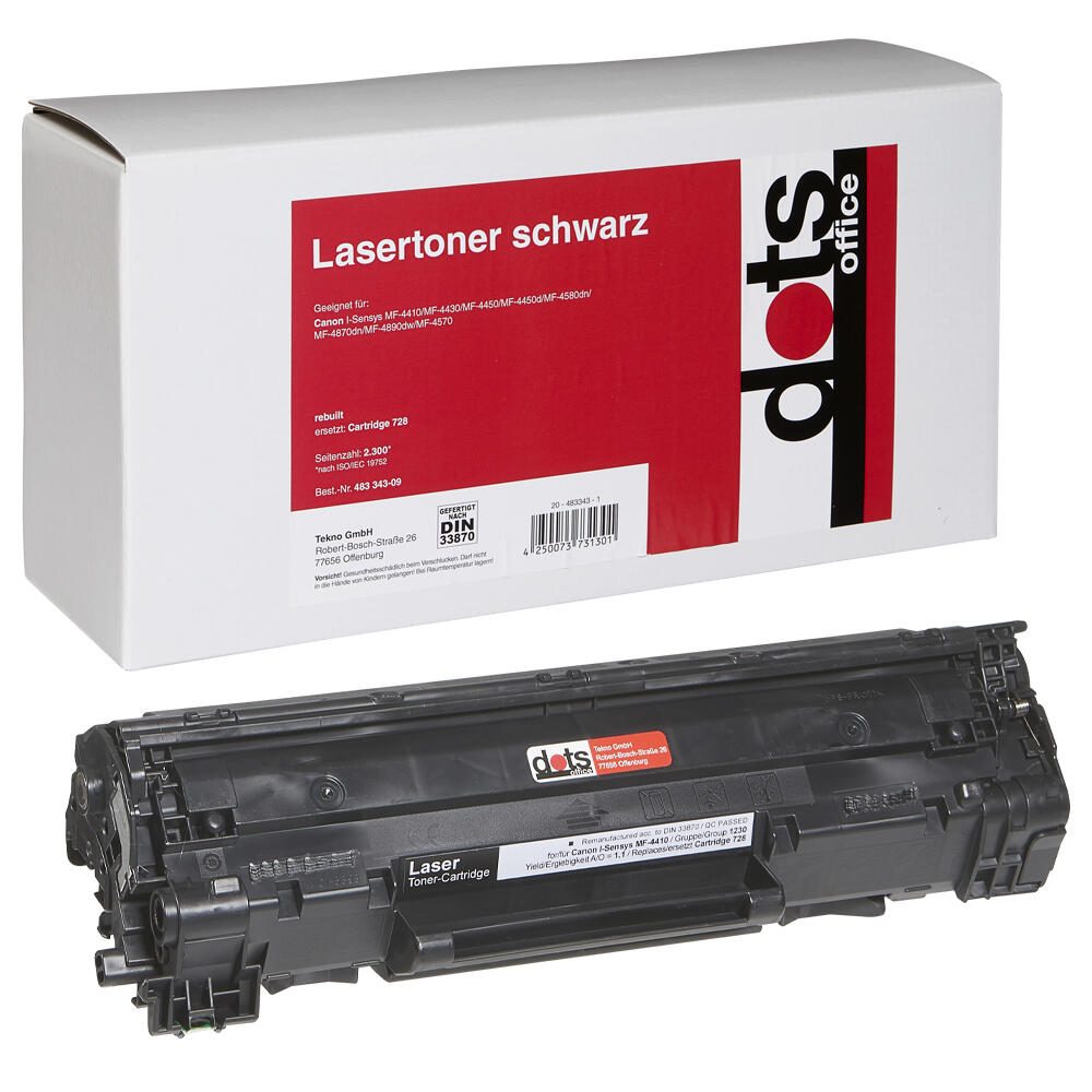dots Toner kompatibel zu Canon 728 BK schwarz 1230,1000-DOTS