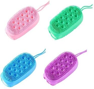 Uplift Picks Silicone Body Scrubber Shower Exfoliating Massage Brush blue