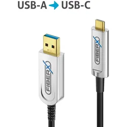 FiberX Serie - USB 3.1 Glasfaser Kabel - USB-A  USB-C - 10m