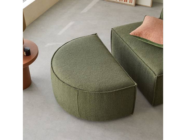 Fußhocker aus grünem Stoff Dario - Grün - Fabric