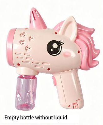 Modern Mode Marketplace Magical Unicorn Bubble Gun Automatic Bubble Machine For Kids Outdoor Fun pink