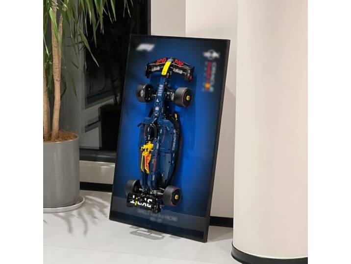 Display Wallboard für Lego Technic Oracle Red Bull Racing RB20 F1 Car 42206, Erwachsene Sammlerstücke, Wandbefestigung, Haus- oder Büroeinrichtung, Farbverlauf (kein Auto enthalten)
